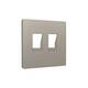Лицевая панель Alfa (Серо-бежевый матовый) для компьютерной/телефонной двойной розетки RJ-45/RJ-11 Q, изображение 2