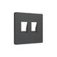 Лицевая панель Alfa (Графит мягкое касание) для компьютерной/телефонной двойной розетки RJ-45/RJ-11, изображение 2