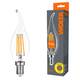 Лампа светодиодная филаментная WOLTA 7Вт 3000K Е14 свеча на ветру прозрачная WF-CT35-7W3KE14