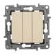 Выключатель трехклавишный Legrand Etika 10A 250V слоновая кость 672313, изображение 3