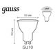 Лампа светодиодная диммируемая Gauss GU10 6W RGBW матовая 101106406, изображение 3