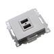 Розетка 2хUSB Stekker Катрин серебро GLS10-7115-03 39588, изображение 3