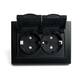 Розетка 2-местная 2P+PE Stekker Эрна с крышкой черный PST16-9015-03 49138, изображение 8