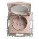 Розетка 2P+PE Stekker Катрин со шторками крышкой шампань GLS16-7112-02 39594, изображение 5