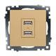 Розетка 2хUSB Stekker Катрин золото GLS10-7115-08 49229